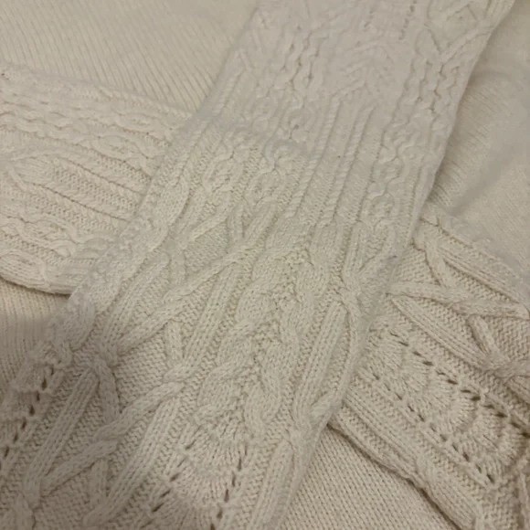 The Row | Crew Neck Ivory Cable Knit Sweater - Picture 6 of 9